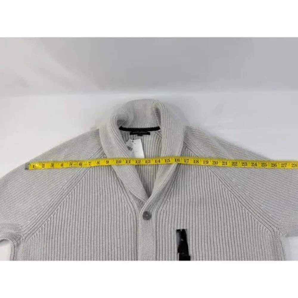 BANANA REPUBLIC Cardigan Sweater Button Shawl Collar Cotton Size XL Gray